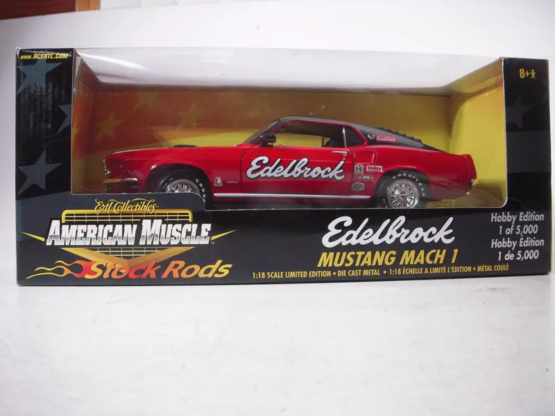 Edelbrock-Ford Mustang Mach 1 Stock Rod Diecast – 1:18 Scale American Muscle Model (N-Top) 1