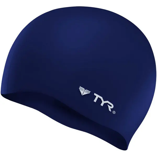 Wrinkle-Free Navy Silicone Swim Cap 1