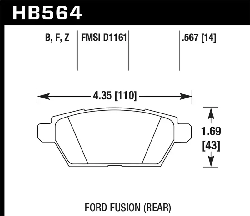 Hawk Performance Street Brake Pads – Quiet, Low-Dust Compound (Hb564F.567) 1