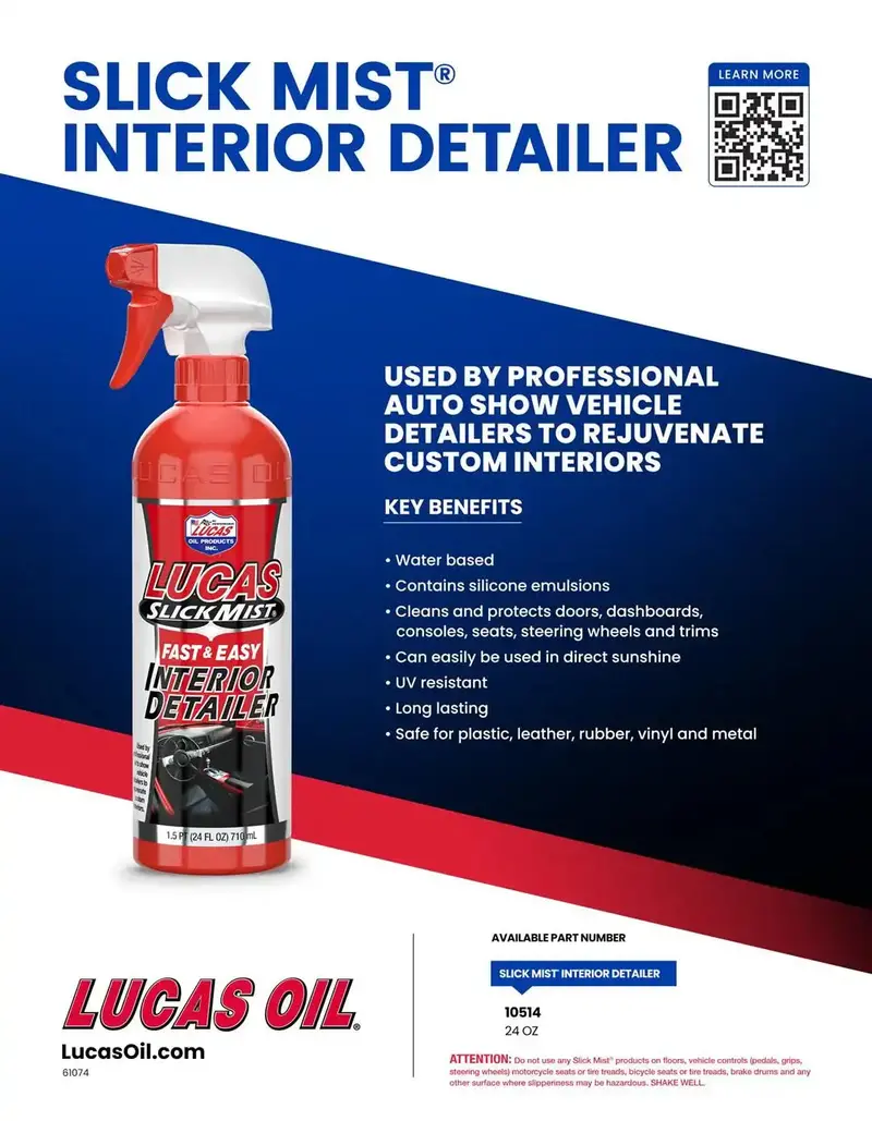 Lucas Oil 10514 Interior Detailer – Non-Greasy Cleaning & Protecting Formula 1